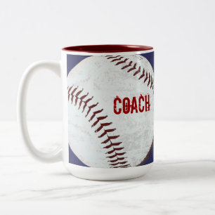 Vintage angeredete Basebalball-Zug-Tasse Zweifarbige Tasse