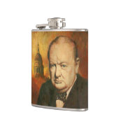 Vintage angesagte Flasche Winston Churchill Flachmann (Links)