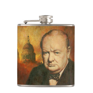 Vintage angesagte Flasche Winston Churchill Flachmann
