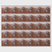 Vintage angesagte Flaschen und Feuerzeug Geschenkpapier (Flach)