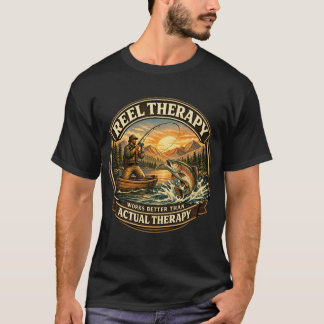 Vintage-Angler-Abzeichen-Design T-Shirt