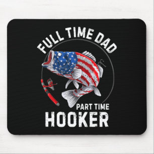 Vintage-Angler-Vater im Vollzeit-Amerikanische-Fla Mousepad