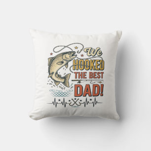 Vintage-Angler-Vater Wir haben den besten Vater ge Kissen