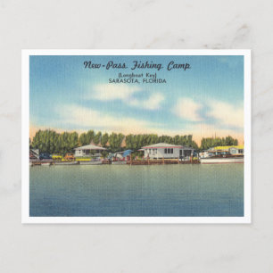 Vintage-Anglercamp Longboat Key Sarasota Florida Postkarte
