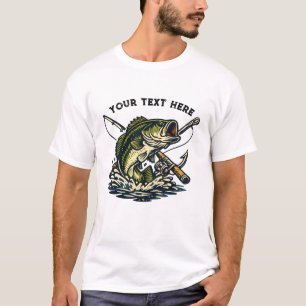 Vintage-Anglerclub-Barsch-Fisch-Retro-Emblem T-Shirt