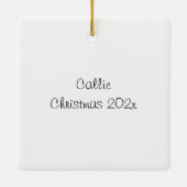 Vintage Angora White Cat Citrus Fruit Label Keramikornament (Rückseite)