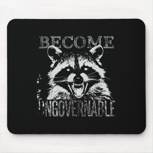 Vintage Angry Raccoon wird unregierbarer Müll Mousepad (Vorne)