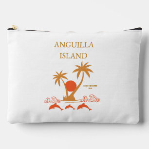Vintage-Anguilla-Insel-Tropischer-Sonnenuntergang- Zubehörtasche