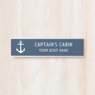 Vintage-Anker Kapitänskajüte Ihr Bootsname Türschild