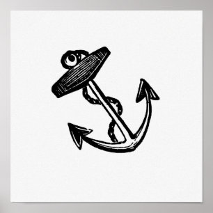 Vintage Ankerabbildung Poster