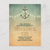 Vintage Ankernautikkarten Save the Date Ankündigungspostkarte (Vorderseite)