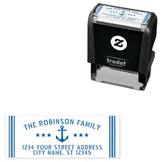 Vintage Ankerstars Familienname Permastempel (Beispiel)