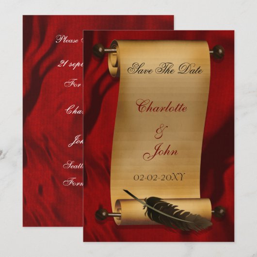 Vintage Ankündigung Datum freihalten (Vorne/Hinten)