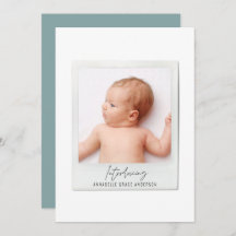 Vintage Ankündigung der Geburt eines Fotos mit ein