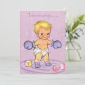 Vintage Ankündigung von Baby (Stehend Vorderseite)