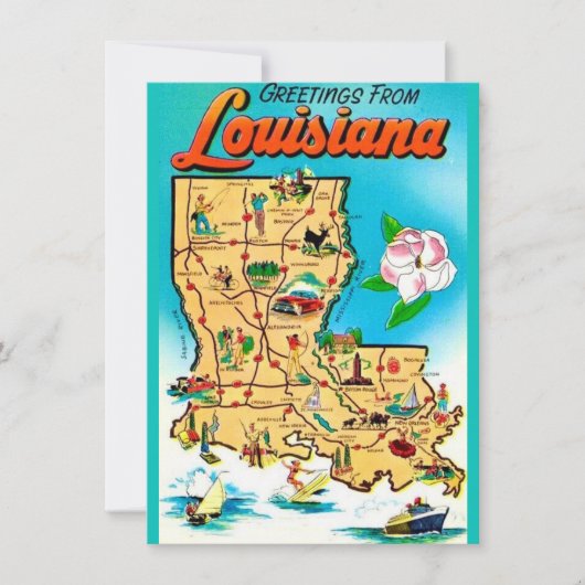 Vintage Ankündigung von Louisiana Map Moving (Vorderseite)