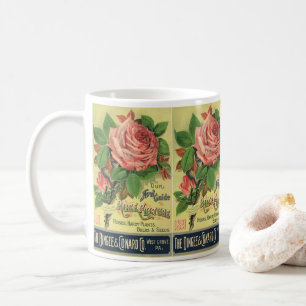 Vintage-Anleitung für Rosenkultur Buchcover Kunst, Kaffeetasse