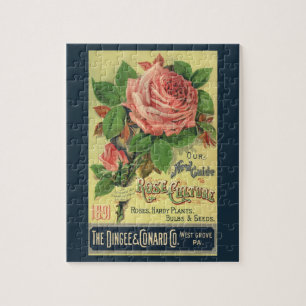 Vintage-Anleitung für Rosenkultur Buchcover Kunst, Puzzle