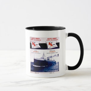 Vintage Ann Arbor Eisenbahn-Autofähre Lake Michiga Tasse