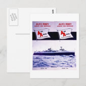 Vintage Ann Arbour Bahn Ferry Lake Michigan Postkarte (Vorne/Hinten)