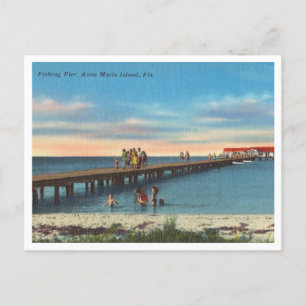 Vintage Anna Maria Island Florida Angelhafen Postkarte