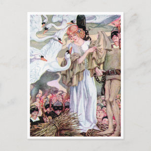 Vintage Anne Anderson Schwanenprinzessin Postkarte