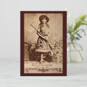 Vintage Annie Oakley Sepia Greeting Card Karte (Stehend Vorderseite)