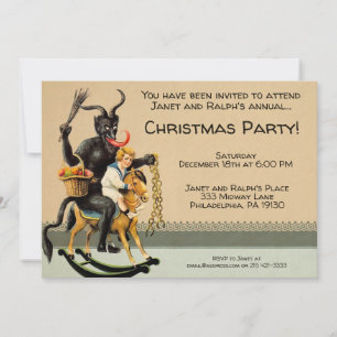 Vintage anpassbare Krampus-Party-Einladung Einladung