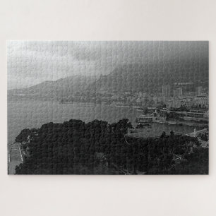 Vintage-Ansicht der Küste von Monaco Monte Carlo Puzzle