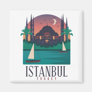 Vintage-Ansicht von Istanbul Türkei Magnet