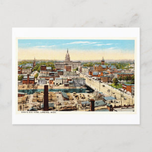 Vintage Ansicht von Lansing, Michigan, Postkarte