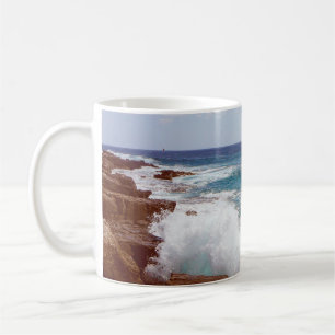 Vintage-Ansicht von Punta Prima auf der Insel Kaffeetasse