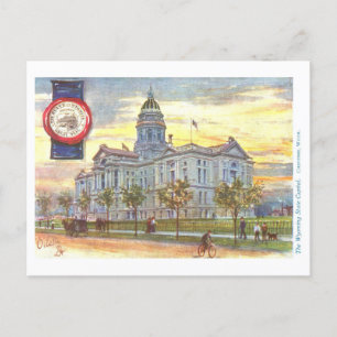 Vintage-Ansichtskarte des Wyoming Capitol mit Sieg Postkarte