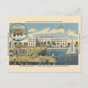 Vintage-Ansichtskarte vom Strand in Corpus Christi Postkarte
