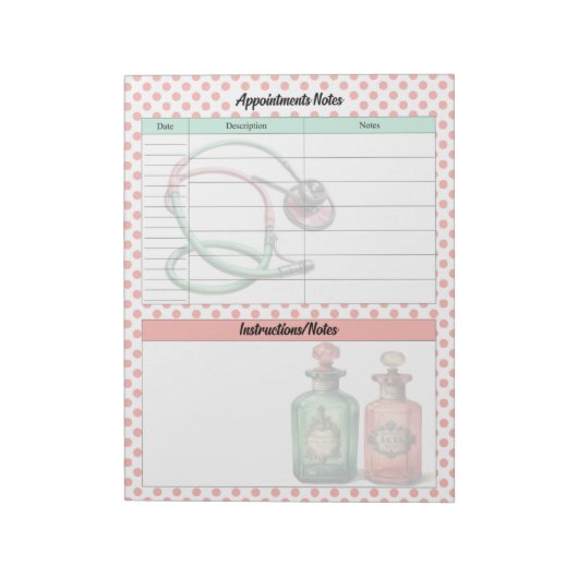 Vintage Anstellungsnotizen Notizblock (Rotiert)