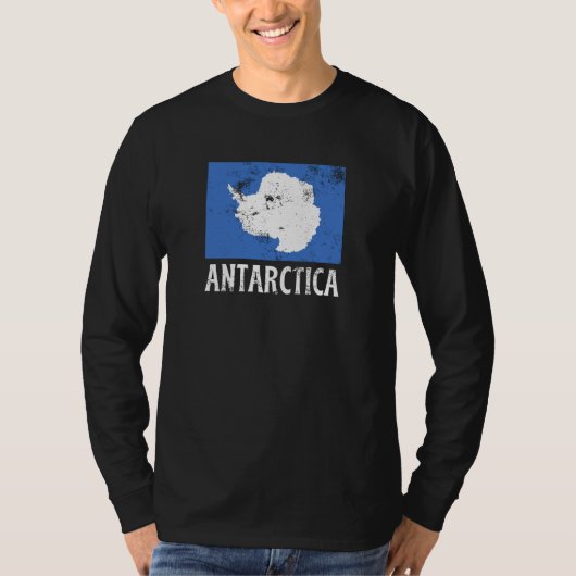 Vintage Antarktis-Flagge T-Shirt (Vorderseite)