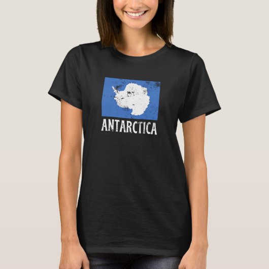 Vintage Antarktis-Flagge T-Shirt (Vorderseite)