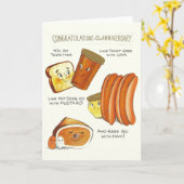 Vintage anthropomorphe Jahrestags-Karte Karte (Gelbe Blume)