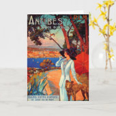 Vintage Antibes Cote d'Azur Karte (Gelbe Blume)