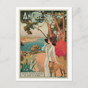 Vintage Antibes Frankreich Reise Anzeige Postkarte