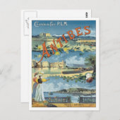 Vintage Antibes Mittelmeer Postkarte (Vorne/Hinten)