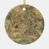 Vintage Antietam Schlachtfeld-Karte (1862) Keramikornament (Vorne)