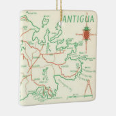 Vintage Antigua-Inselkarte Keramikornament (Rechts)