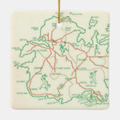 Vintage Antigua-Inselkarte Keramikornament (Rückseite)