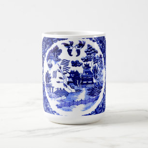 Vintage Antik Blaue Weiden Muster um 1790 Kaffeetasse