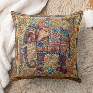 Vintage-, Antik-Elefanten-Motiv-Kunst Kissen