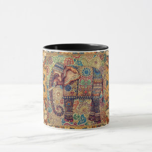 Vintage-, Antik-Elefanten-Motiv-Kunst Tasse