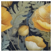 Vintage, antik gelbe Mohnstoffe Stoff (Muster)