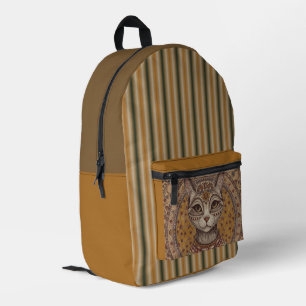 Vintage-, Antik-Katze und Motivdruck-Muster-Rucks Bedruckter Rucksack