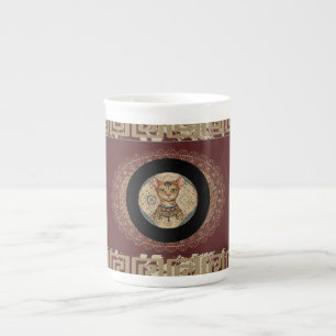 Vintage-,Antik-Katzenkunst,Blumen-Altes-Muster-Bon Porzellantasse